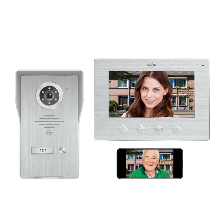 ELRO DV4000IP DV4000 Video Türsprechanlage, Grau, 1 Appartment Mit App 1 Appartment, Mit App 1 Appar