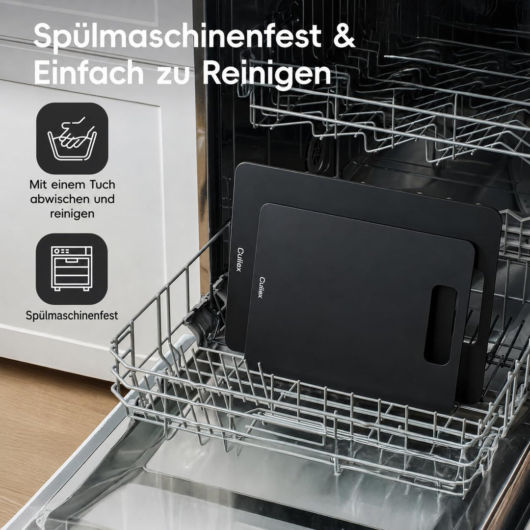 Holzfaser Schneidebrett 2er-Pack, Spülmaschinenfest Verbund-Schneidebrett, Hohe Dichte, Ungiftig, BP