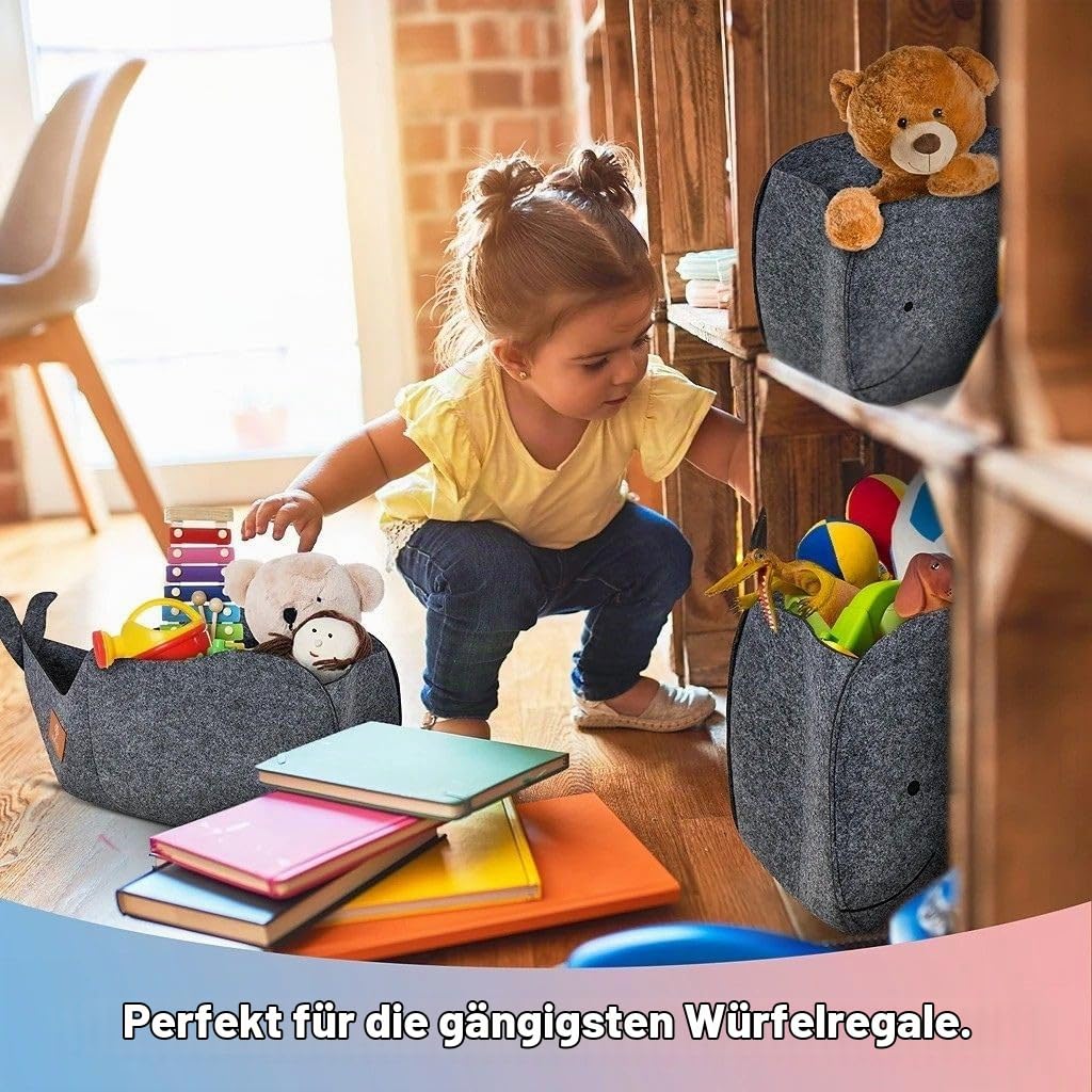 Swics® Aufbewahrungsbox Kinder | 30 L | Spielzeugkiste aus Filz | Perfekte Aufbewahrung für jedes Ka
