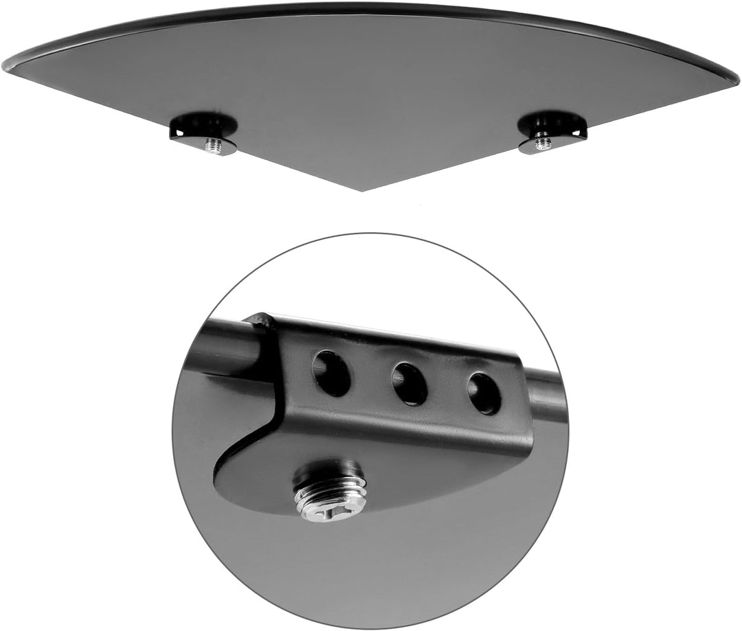 QWORK® 24cm Glas Eckregal Duschregal Badregal in Schwarz mit Montagezubehör - 6mm Verstärktes Glas -