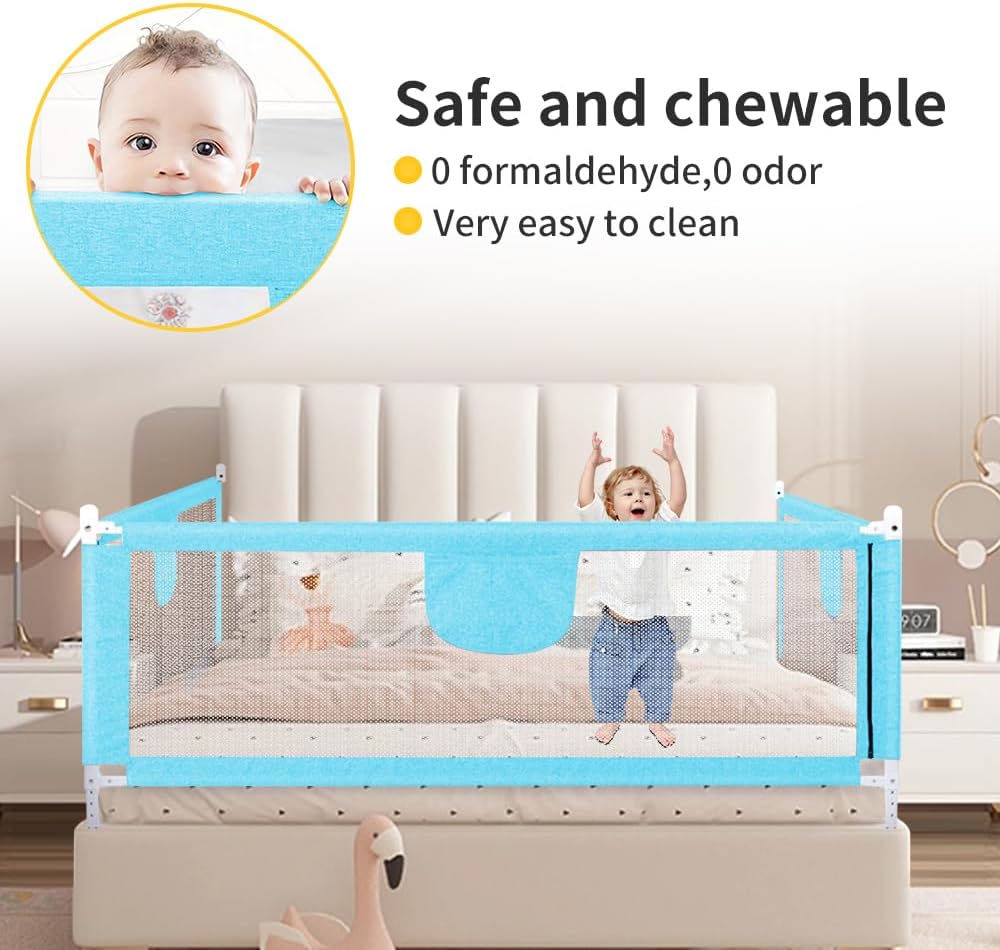 Bettgitter, Bettschutzgitter für Kinder Rausfallschutz Bett, Rausfallschutz Kinderbett, Bettgitter f