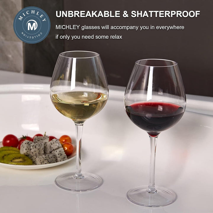 MICHLEY Unzerbrechlich Tritan-Kunststoff weingläser, rotwein trinkglas, gläser fur Camping Party, BP