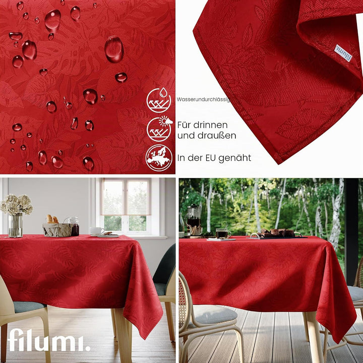 Filumi Tischdecke 110x160 cm Rot Abwaschbar Für Indoor Outdoor Monsteramuster Eris 110x160 cm Bordea