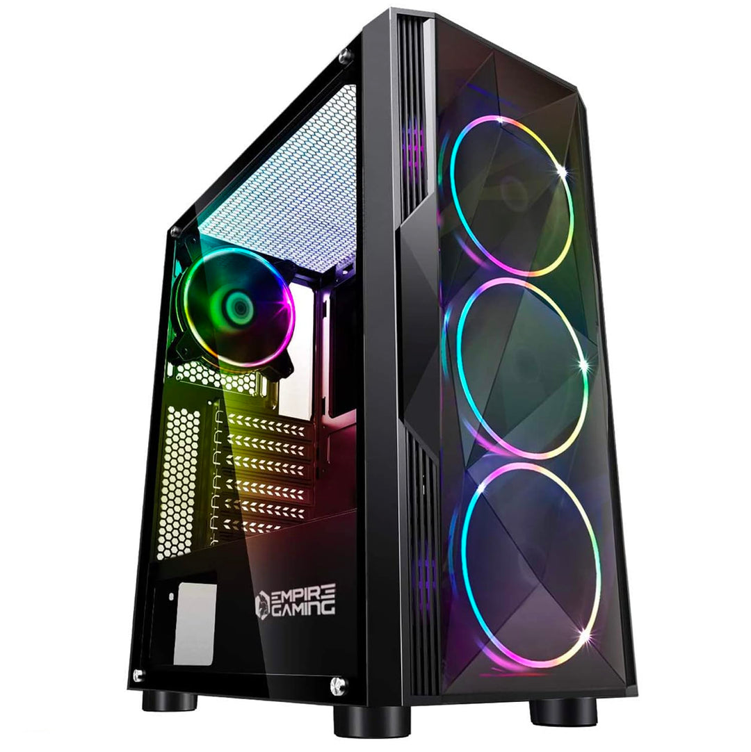 EMPIRE GAMING – Diamond PC-Gehäuse Gamer- ARGB Mittelgrosser Gehäuseturm ATX – Fassade aus Diamant P