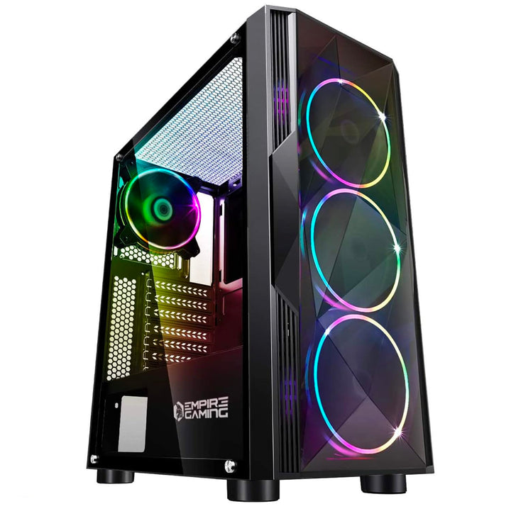 EMPIRE GAMING – Diamond PC-Gehäuse Gamer- ARGB Mittelgrosser Gehäuseturm ATX – Fassade aus Diamant P
