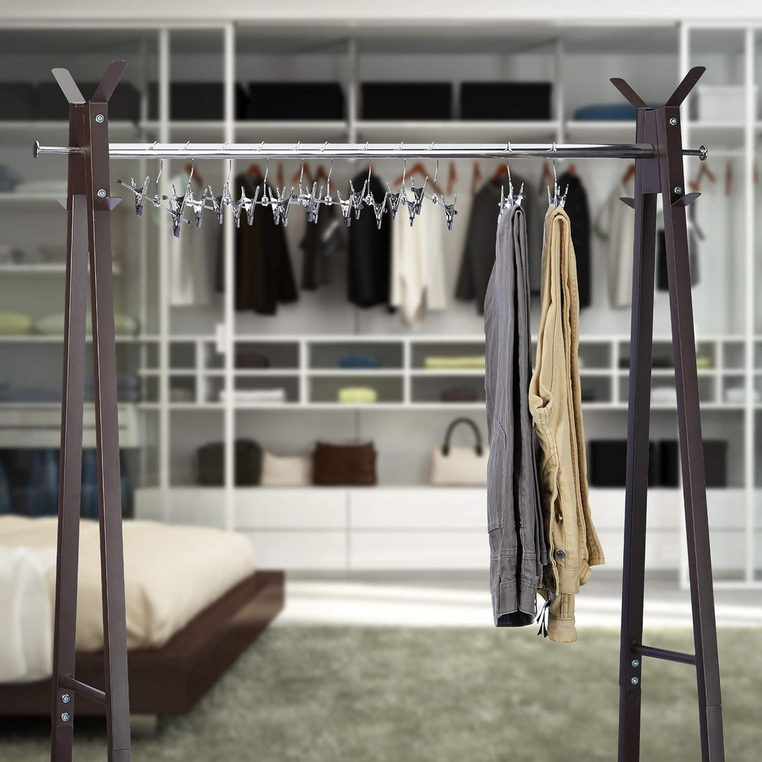 Relaxdays 40 x Hosenbügel Metall, Klemmbügel verstellbar, verschiebbare Klammern, Rockbügel, HBT 9 x