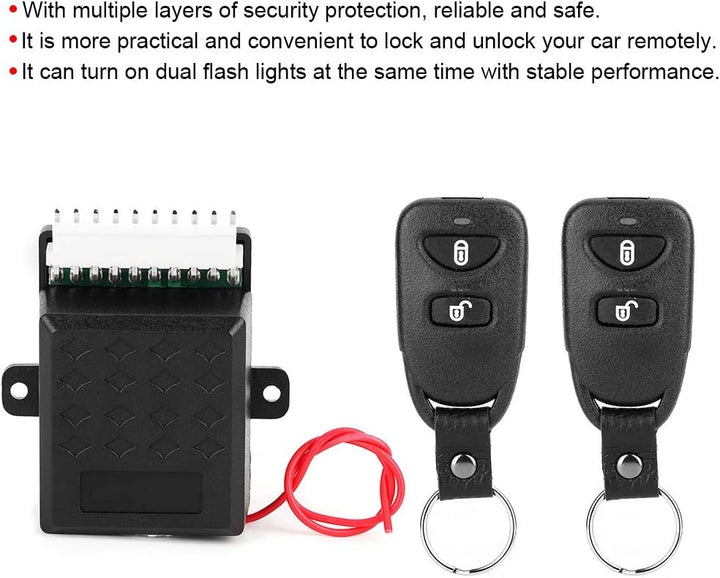 KIMISS Car Remote Lock, Universal Auto Zentralalarmsystem Fernbedienung Diebstahlsicherungs-Kit