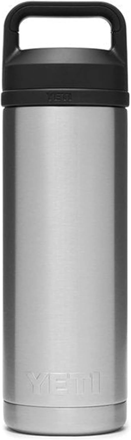 YETI Rambler Trinkflasche 18 oz (532 ml) Stainless Steel – Edelstahl Trinkflasche, Wasserflasche Spo