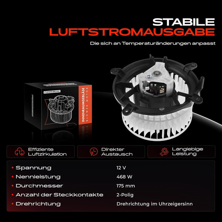 Frankberg Innenraumgebläse Gebläsemotor Kompatibel mit W210 S210 E200 E220 E240 E320 E430 2.0L-5.4L