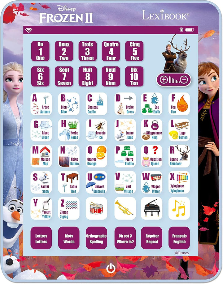 Lexibook JCPAD002FZi17 Die Eiskönigin Edukacyjny dwujęzyczny interaktywny Tablet Frozen, języki angi