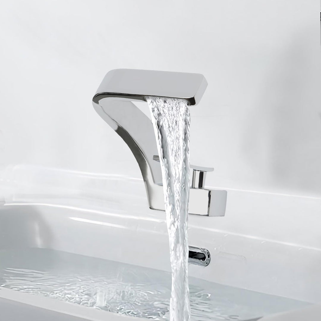 bad wasserfall armatur waschtischarmatur modern Design badezimmerarmatur elegant für Waschtischarmat