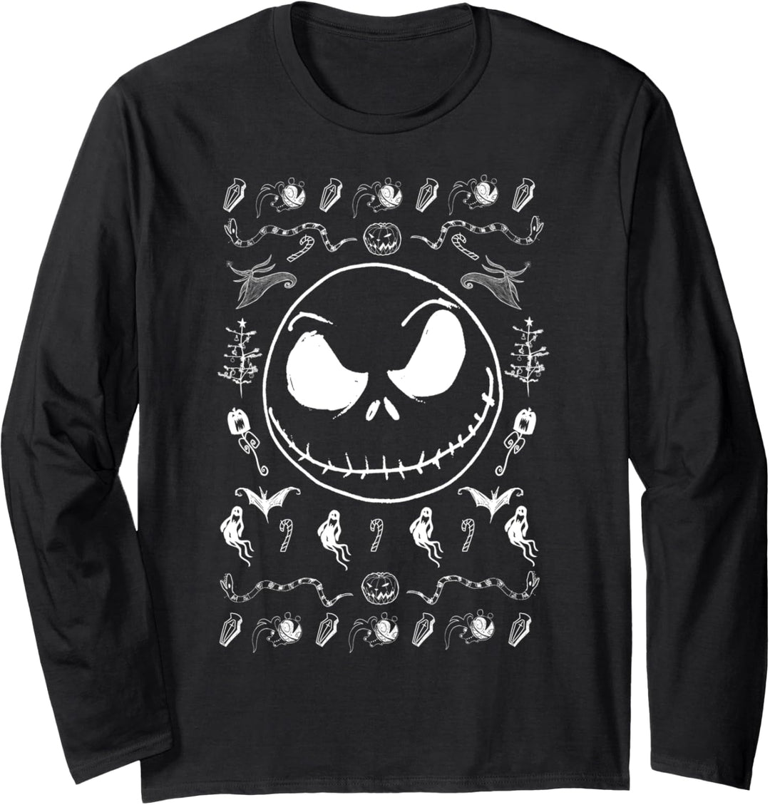 Disney Nightmare Before Christmas Jack Spooky Sweater Langarmshirt