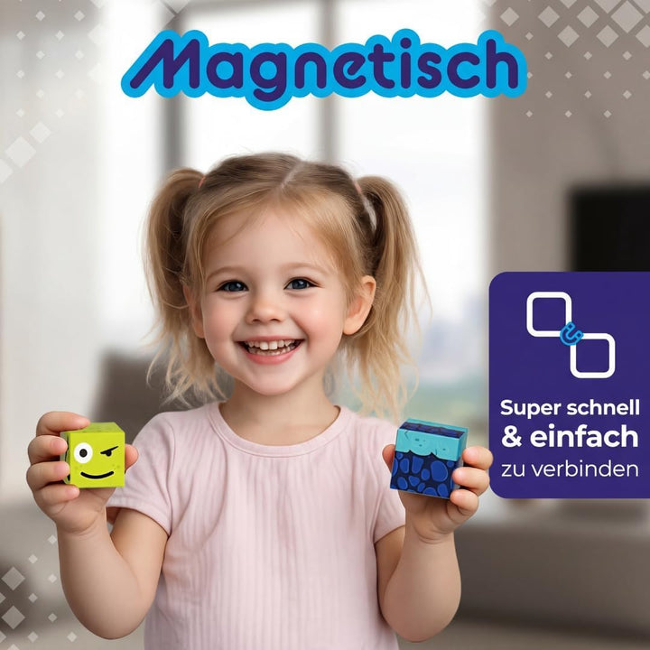 Magnetische Bausteine 100 Teile (2 cm) – Magnetic Cubes Magnetwürfel Set – Magnetisches Bauspielzeug