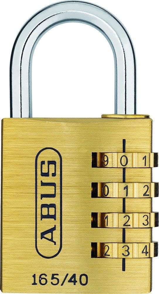 ABUS Vorhängeschloss Messing 65/40-4er Set, gleichschliessend & Zahlenschloss 165/40 - Vorhängeschlo
