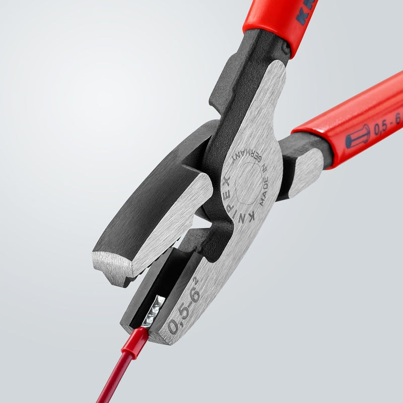 Knipex Crimpzange für Aderendhülsen mit Fronteinführung mit Kunststoff überzogen 180 mm 97 81 180