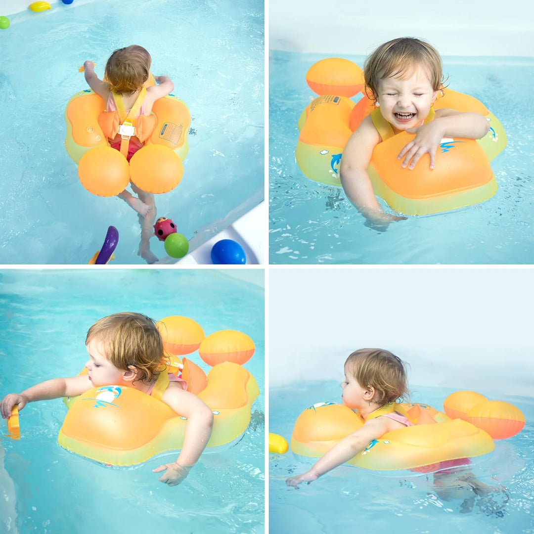 Aufblasbare Baby Schwimmfloat 0-6 Monate Baby Pool Float mit Sicherheitssitz 6-12 Monate Säugling Kl