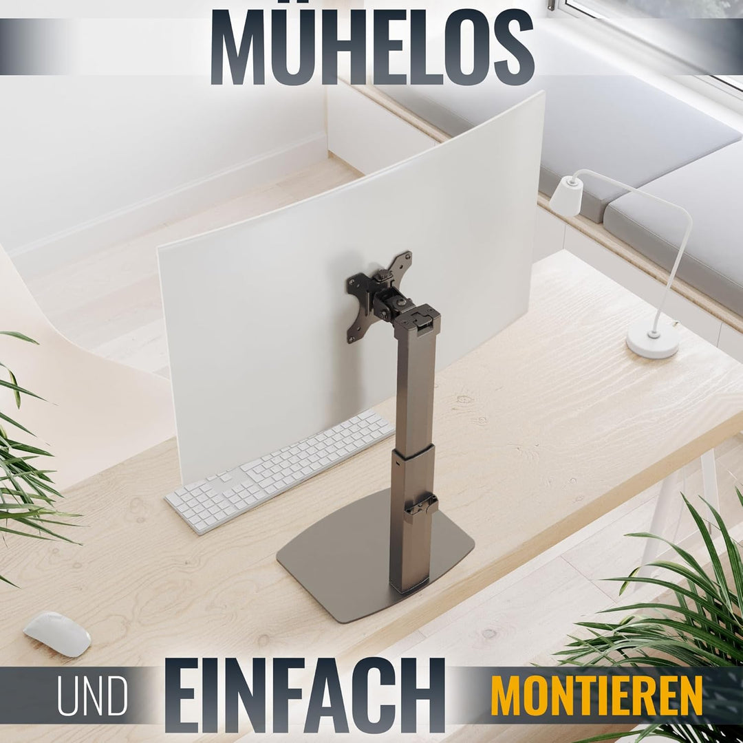 RICOO Monitor Halterung Tisch, VESA Tischhalterung für 17-32 Zoll, Monitorhalterung 1 Monitor Arm TS
