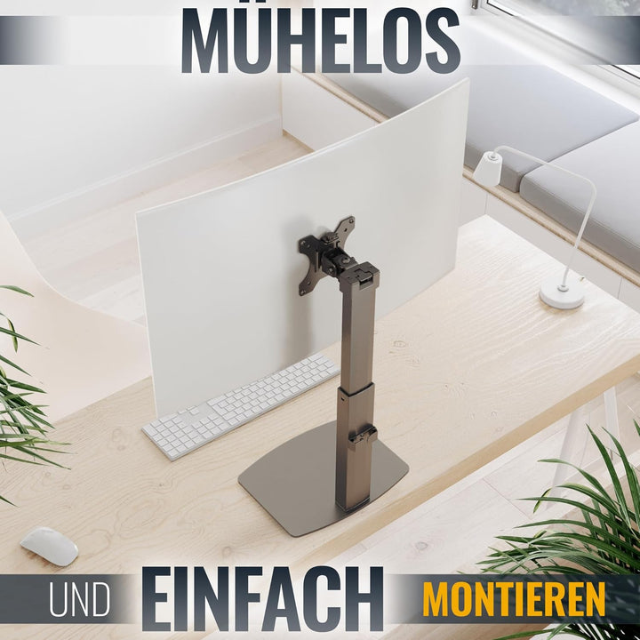 RICOO Monitor Halterung Tisch, VESA Tischhalterung für 17-32 Zoll, Monitorhalterung 1 Monitor Arm TS