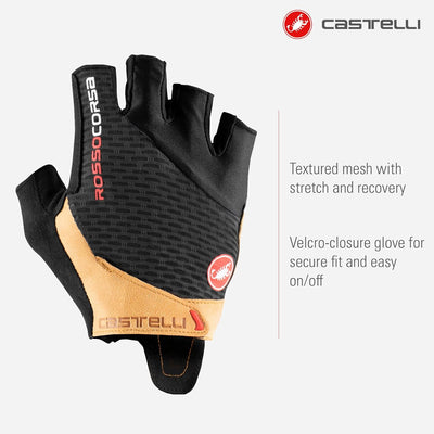 CASTELLI Men's Rosso Corsa Pro V Glove XS schwarz/braun, XS schwarz/braun