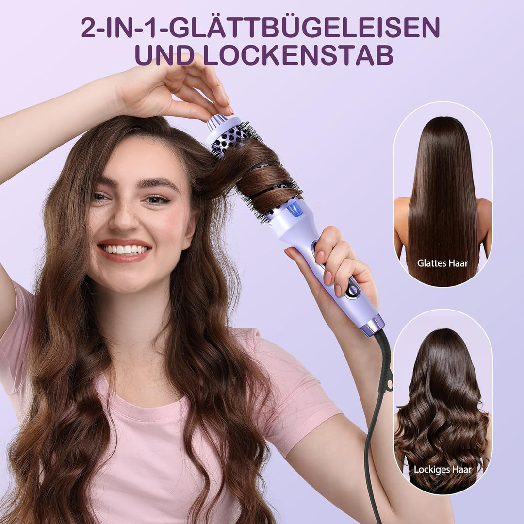 Thermobürste, Thermal Brush Ionische Lockenbürste Erhitzt zur Erzeugung Natürlicher Locken, Haarglät