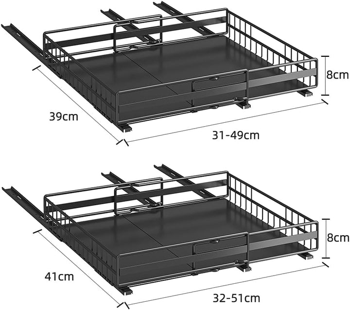 LANTUS Unterschrank für Spüle, ausziehbar, stapelbar, Regale für Schrank, Küche, Badezimmer, (31 – 4