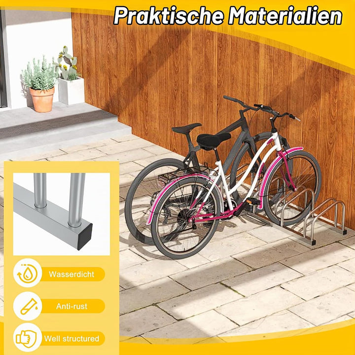 Fahrradständer für 2 Fahrräder Fahrradhalter Aufstellständer Boden und Wand Montage 37cm Radabstand