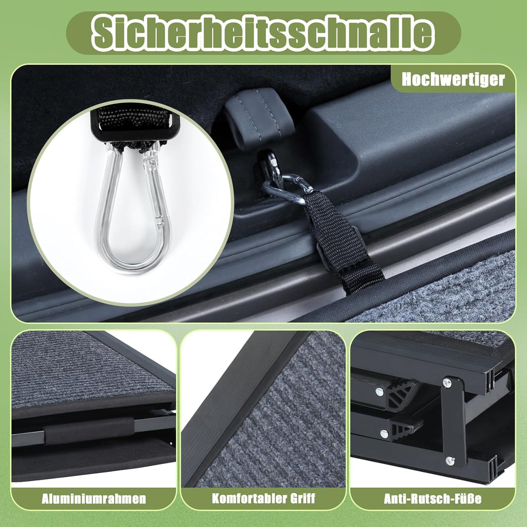 SMONTER 180cm Extra Long Hunderampe Auto klappbar mit High Traction Teppichoberfläch, einstiegshilfe