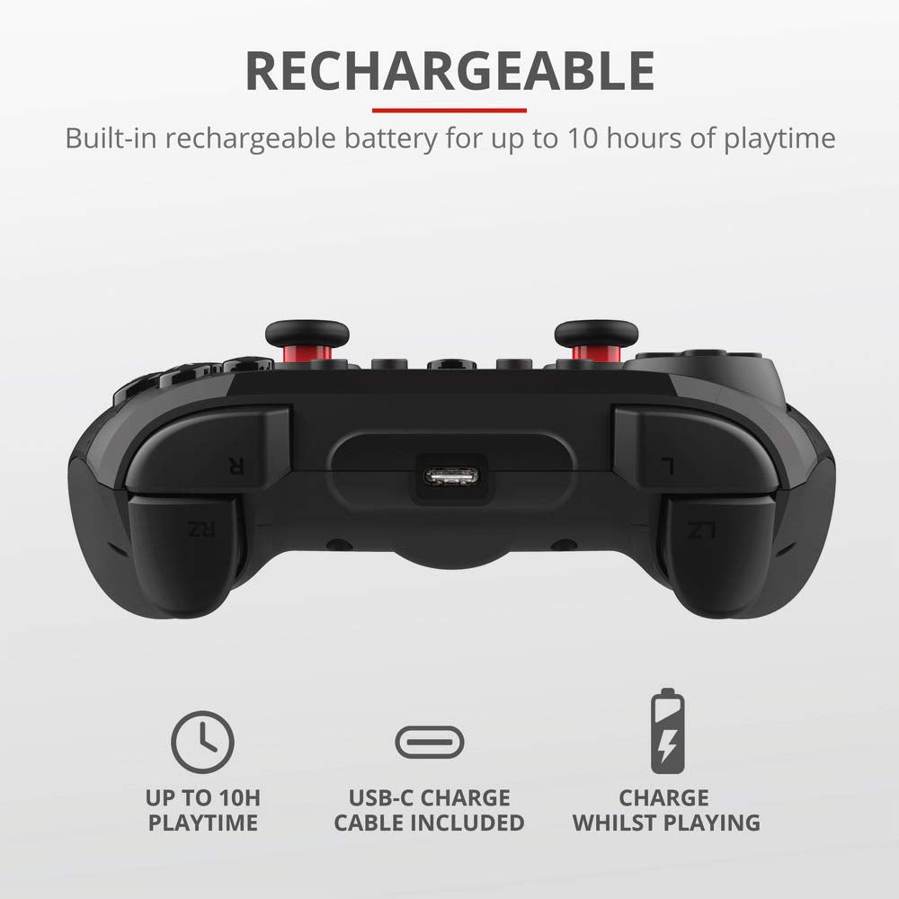 Trust Gaming GXT 1230 Muta PC &amp; Nintendo Switch Controller Kabellos, Aufladbare Batterie, Bluetooth/