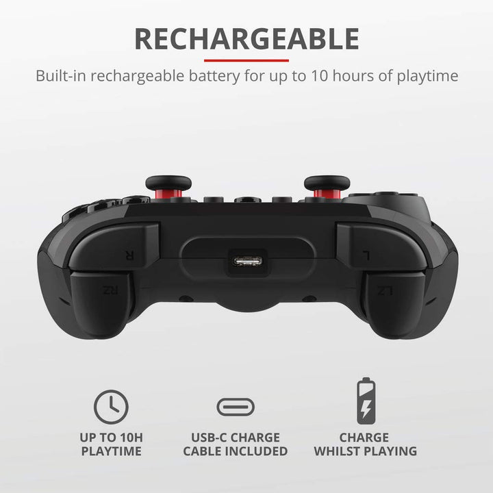 Trust Gaming GXT 1230 Muta PC &amp; Nintendo Switch Controller Kabellos, Aufladbare Batterie, Bluetooth/