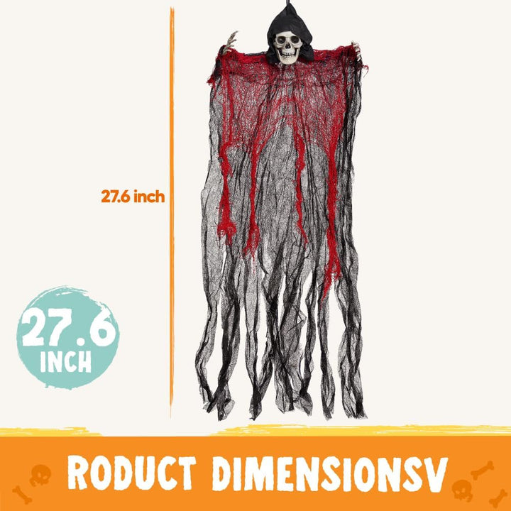 JOYIN 5 Stück Halloween hängende Sensenmänner, 70,1 cm, hängende Skelett Geister für Beste Halloween
