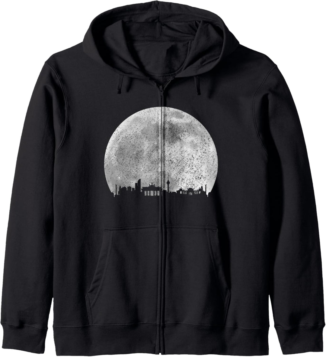 Berlin Skyline Mond Vintage Berlin Kapuzenjacke