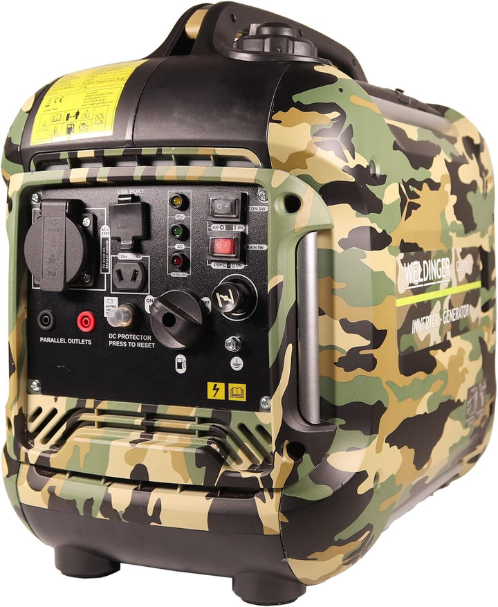 WELDINGER G 2000 Inverter Flüster-Generator 2000 W Gewicht 21,5 kg nur 59 dba 5 Jahre