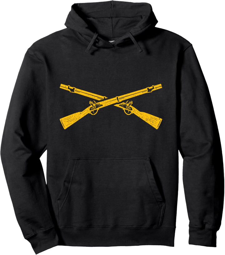 Crossed flintlocks civil war reenactment Pullover Hoodie