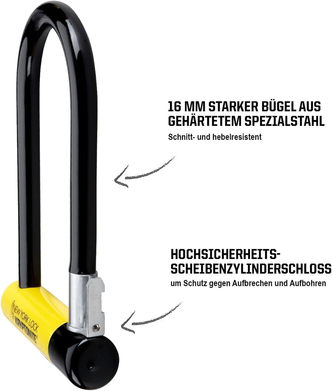 Kryptonite New York Standard Fahrrad Bügelschloss New York Lock Standard (10x20cm) Single, New York