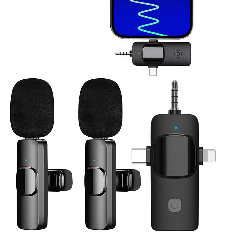 Kabelloses Lavalier Mikrofon, Professionelles Wireless Mikrofon für iPhone/iOS/Androide, Plug and Pl