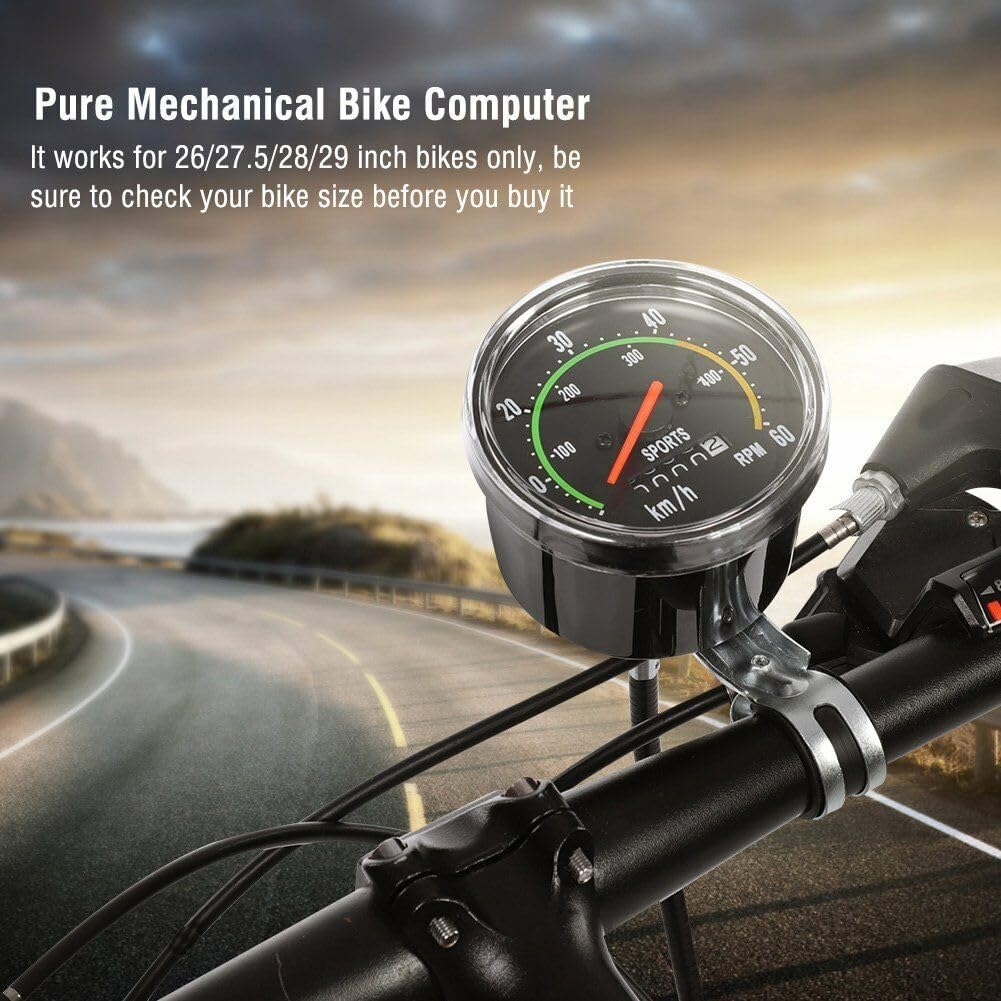 - Retro Look Analog Manuel Tachometer Fahrradcomputer Tacho Geschwindigkeitsmesser Kilometerzähler F