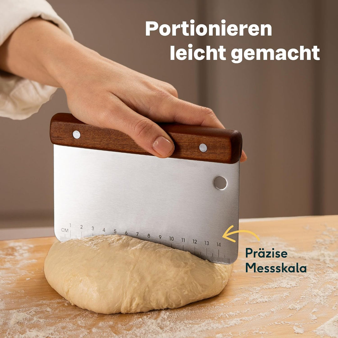SILBERTHAL Pizza Set Zubehör 4 teilig Set 4er Set | Schieber, Schneider, Servierbrett &amp; Teigkarte, S