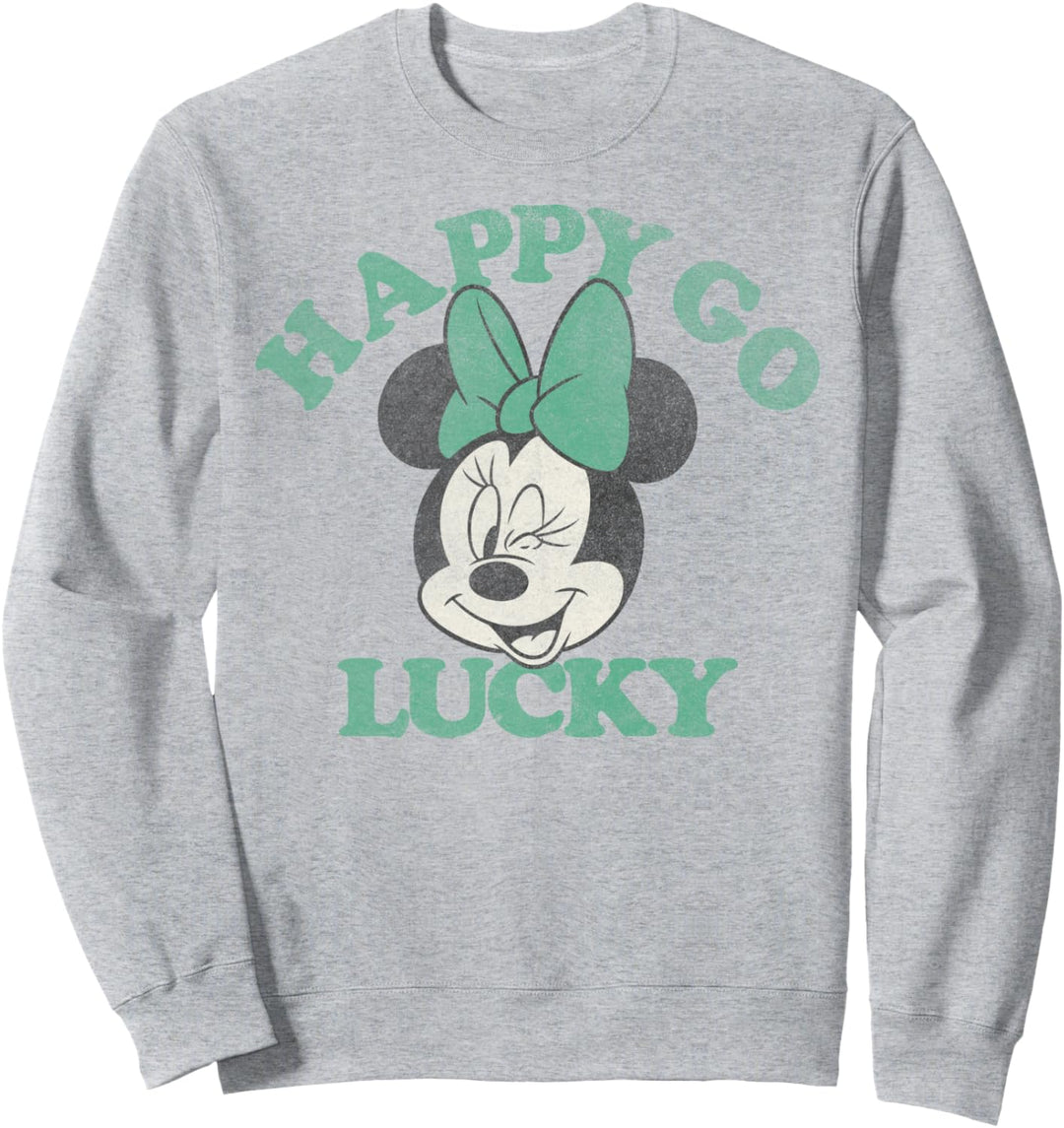 Disney Mickey And Friends Minnie Happy Go Lucky Big Face Sweatshirt