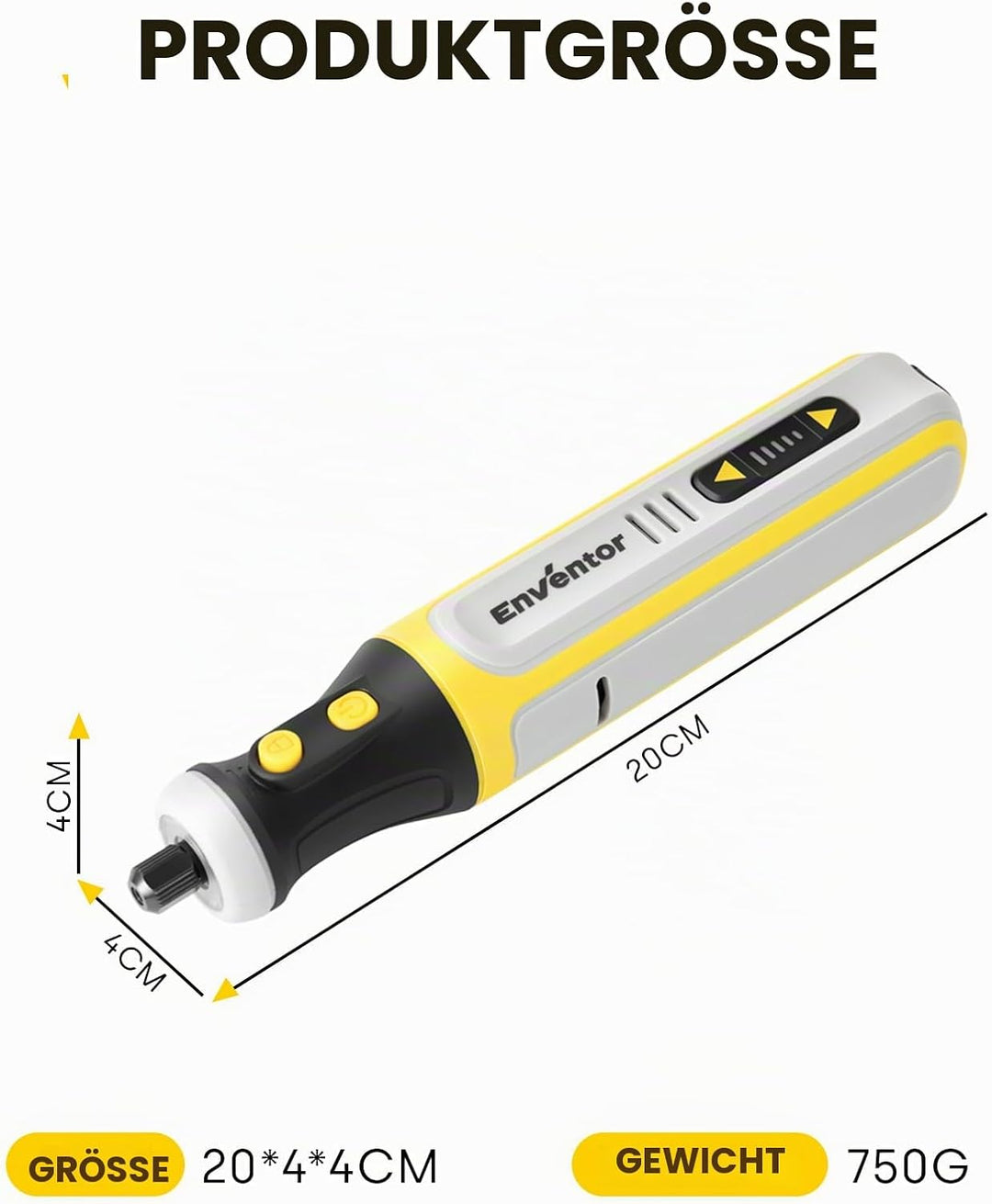 ENVENTOR Mini Multifunktionswerkzeug Akku, 8V Rotationswerkzeug mit 80 Zubehör, 5000-28000RPM, 5 Ein