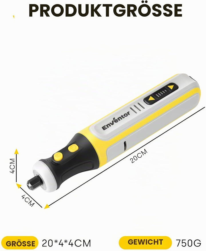 ENVENTOR Mini Multifunktionswerkzeug Akku, 8V Rotationswerkzeug mit 80 Zubehör, 5000-28000RPM, 5 Ein