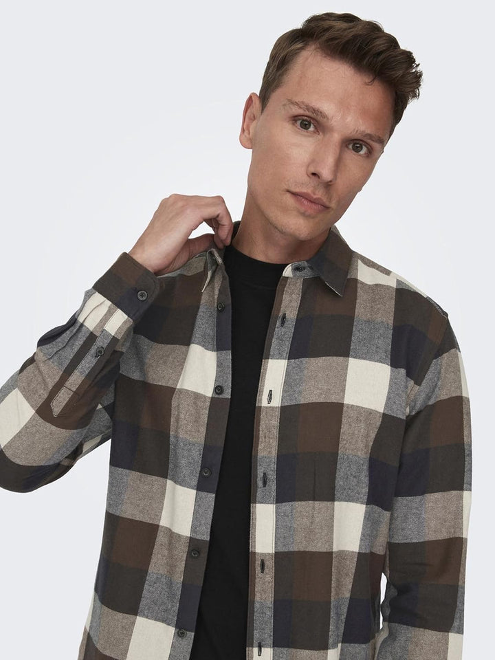 ONLY & SONS Male Hemd ONSGUDMUND Hemd, Hot Fudge