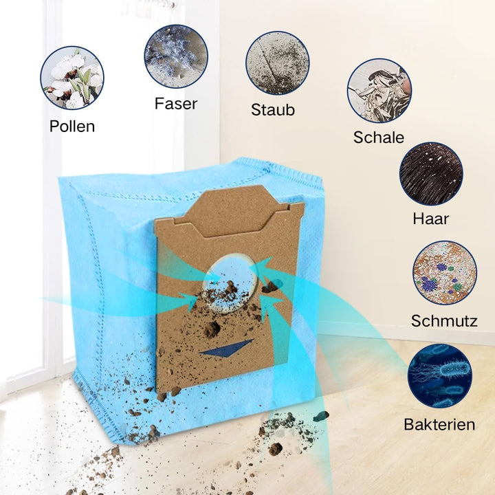 HomeTimes Hochwertiger 3L Staubbeutel für yeedi Cube Saugroboter Ersatzteile Staubsaugerbeutel x6 6