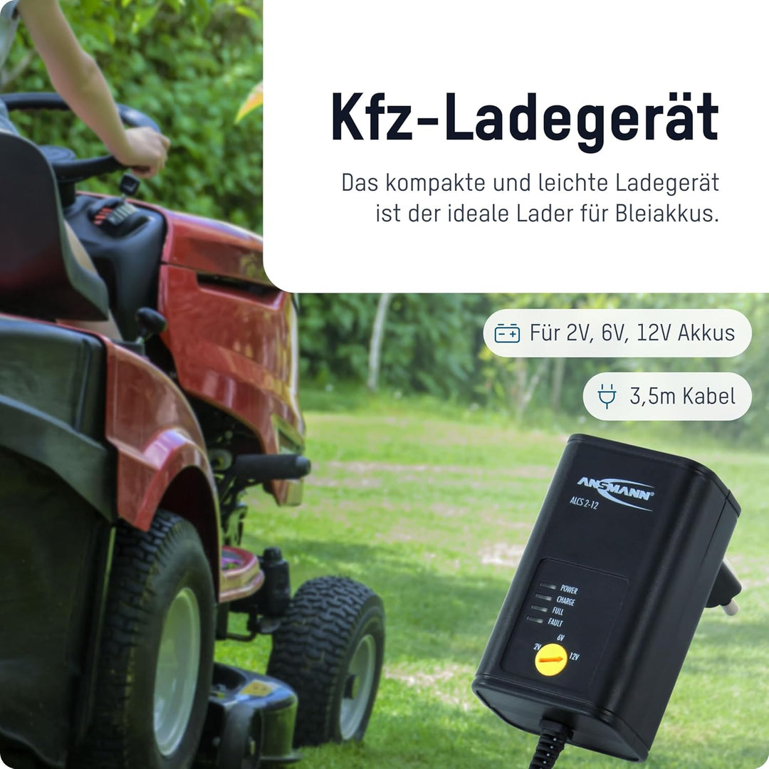 ANSMANN Batterie Ladegerät 2V/6V/12V mit Erhaltungsladung zum Einlagern von Blei Akkus (Gel, Wet, MF