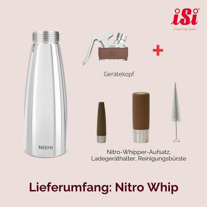 iSi 1790 Nitro Kaffeebereiter Edelstahl Rostfrei, 1 L, Kalt gebrühter Kaffee mit Stickstoff veredelt