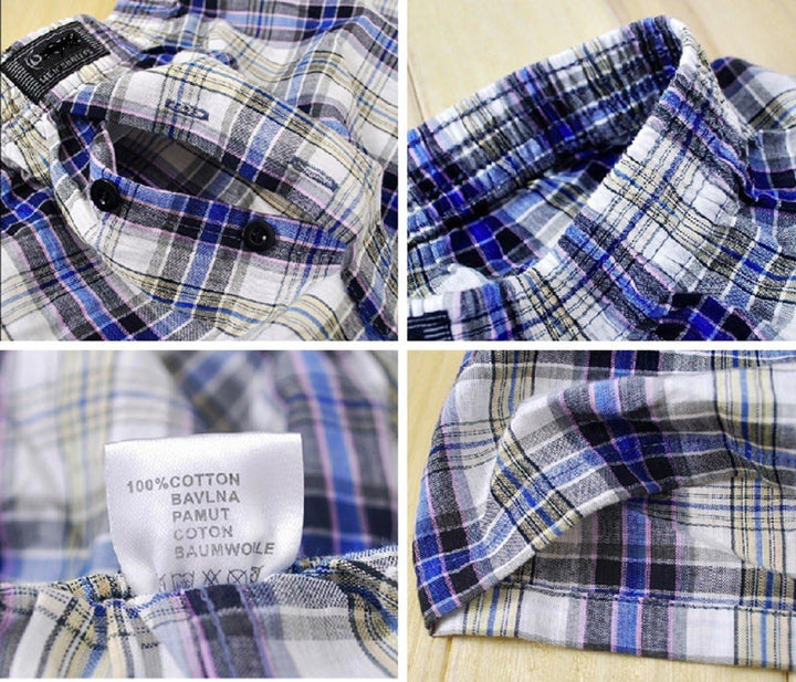 Tobeni 6er Pack American-Boxershorts für Herren mit trendigem Karo-Look in 100% Baumwolle Farbe Farb