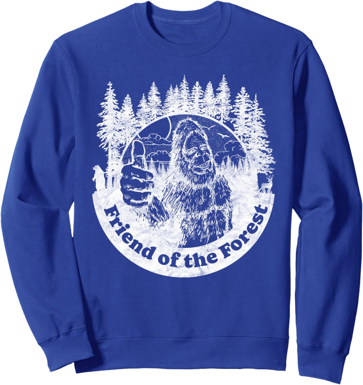 Friend of the Forest Funny Bigfoot Nature Thumbs Up Tree 80s Sweatshirt