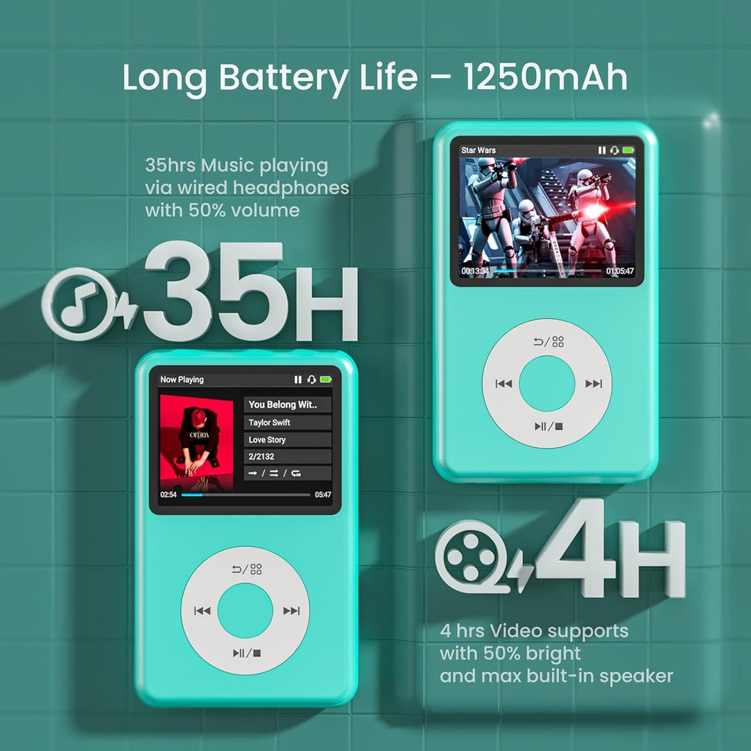 Innioasis Y1 Kinder MP3 Player - Zeitlose Klasse: 128 GB, Bluetooth, Video-Player, Hörbücher, FM-Rad
