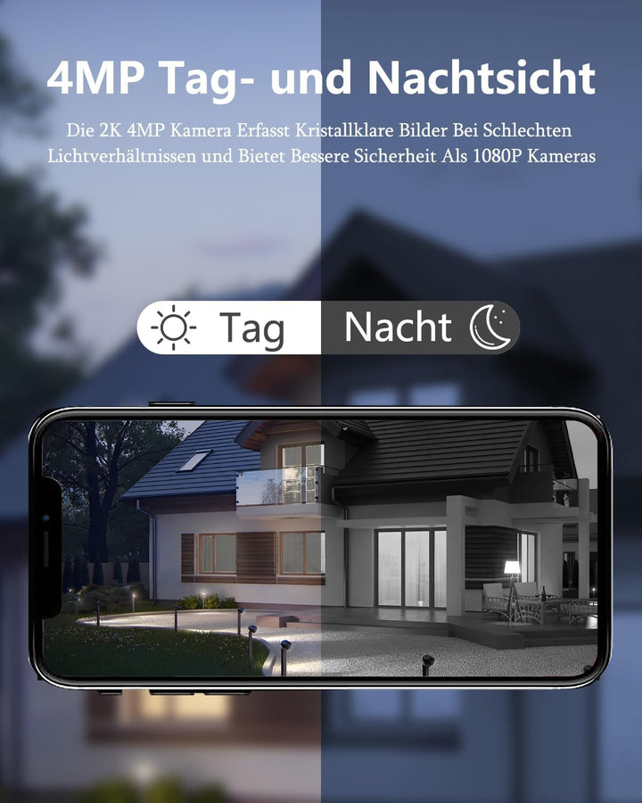 2K FHD Video Türklingel mit Kamera Kabellose Kompatibel mit Alexa, nicezing Funkklingel mit Kamera W