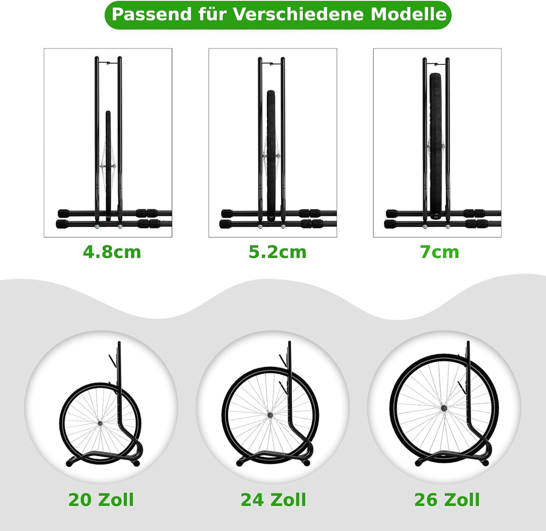 TLGREEN Fahrradständer Boden 2er-Set 24–26 Zoll,2-stufig(40/70 mm)