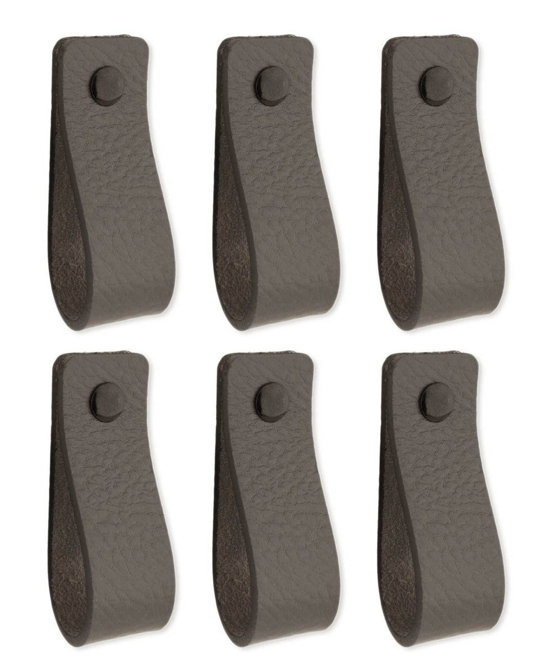 Brute Strength - Ledergriffe für Möbel - Dunkelgrau - 6 Stück - 16,5 x 2,5 cm - Schrankgriff, Türgri